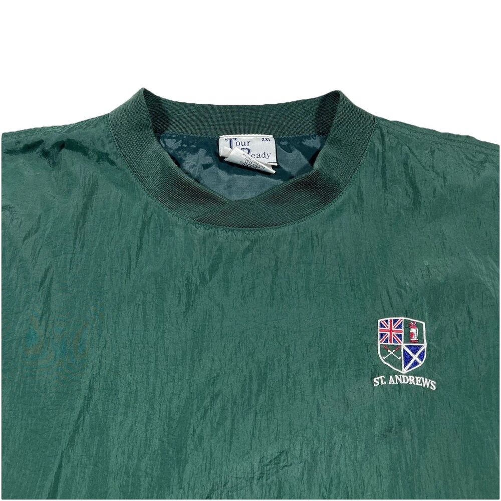 Vintage St Andrews Golf Windbreaker Pullover Jacket Green XXL